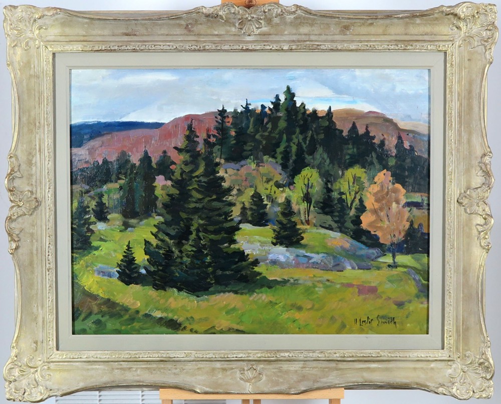 Harry Leslie Smith (1900-1974) Canadian Quebec Laurentians Oil/Board Landscape