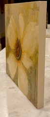 JUST ME Original Abstract Floral Painting On Wooden Canvas Judie Mulkey Signed