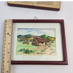 Set of 2 Vintage Guanacaste Costa Rica Watercolor Paintings Nubia 1990 Signed