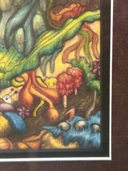Original Oil Pastel Fantasy Landscape Donna Crotchett 1980 Signed Matted/Framed