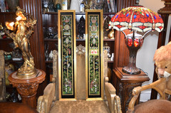 Pair of Late 19th Century Neoclassical Reverse Paintings on Glass Roman / Greek