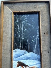 KAREN BOYD ORIGINAL ACRYLIC PAINTING WILDLIFE REALISM CONTEMPORARY winter horse
