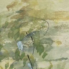 Alfred Birdsey Watercolor Abstract Art Painting Boston Public Garden Swan Boats