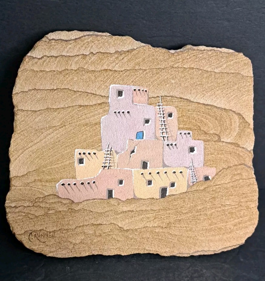 7.5″×9″ Sandstone Slab Painting Artists Signed
