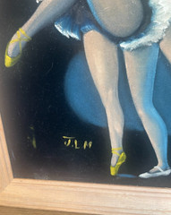 Vintage Ballet Couple/pair On Velvet