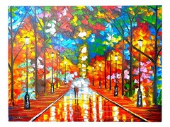 Leonid Afremov Original Oil Painting Large 46″ Colorful Impressionism Art Signed