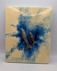 Art Acrylic Resin Wood- WHALES-Megan Leal Gring-RARE