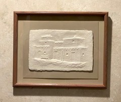 John Running original „Pueblo“ architecture cast paper framed artwork