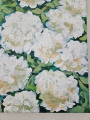 WHITE HYDRANGEAS 11 × 14 Original Painting