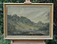 Rudolf Allwardt Oil Painting On Canvas On Board – Landscape With Figures