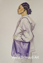 Original Watercolor Fashion Figure Sketch No. 75 – A4 Woman Art