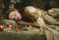 Lying Sleeping Lady Portrait Hand-Painted Oil Painting Canvas Wall Art MQ1525