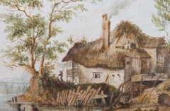 Late 19th Century Watercolour – The Fishing Village
