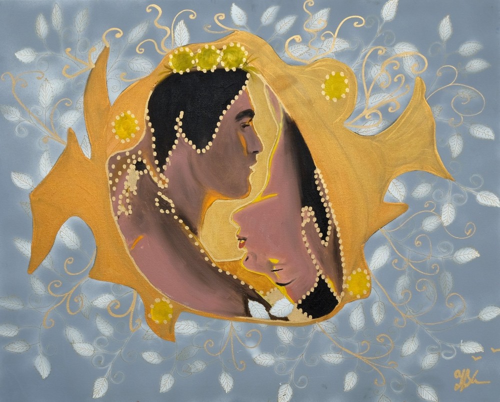 Art, Painting, „King and Queen“ – Giclee on Canvas 22″x28″ by Yelena Berzon