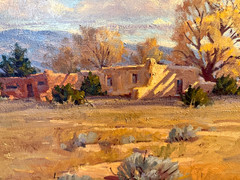 BILL WARDEN (AMERICAN,1927-1991)NEW MEXICO ADOBE HOME,OIL/CANVAS,SLL,FRAMED,MINT