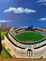 John McMahon „Yankee Stadium, Bronx New York“ Oil Painting – Signed