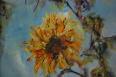 FRAMED SIGNED ORIGINAL OIL GOLDEN SUN FLOWERS A STILL LIFE ARTIST: HECTO VIDAL