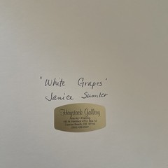 Janice Sumler White Grapes Painting Print. 11” X 14” Signed Reproduction EUC