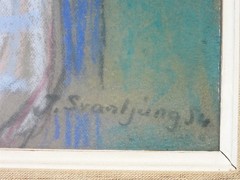 Joyce „Kuki“ Swanljung Finnish Swedish Portrait of Little Girl Folk Art Painting