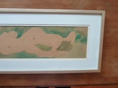 Signed Lawrence Marcuson Double Figure Study 1997 Gouache 8 3/4 X 26″