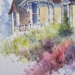 Vintage Original Signed Mary Cardin Watercolor Painting 16.25×13.25 Framed Art
