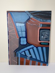 Visionary Expressionist Dream Painting By New York Outsider Artist Louise Abrams