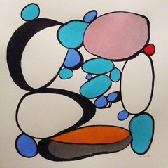 Original Large ABSTRACT Acrylic Ink John M Williams JMW art Expressionism