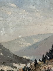 René FADIER (XX) View Of Mountains In Jougne Burgundy Switzerland Lausanne
