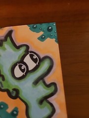 Original PAINTING ACEO Bart Simpson Low Brow Cartoon Air Bubbles Shrooms Trippin