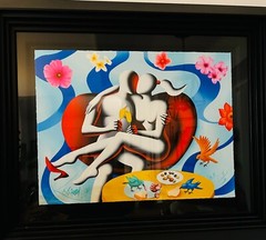 Mark Kostabi „Love Birds“ art work framed large limited edition, 5/9