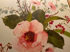 Vtg Pink Flowers Floral Still Life Painting Signed Gold Gilt Wood Frame 23×20”