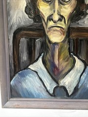 Antique Painting WPA WW2 Holocaust Museum Collection Large Sylvia Ludins Woman