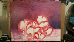 Painting Still life Peaches fruit Nature Morte Original Fine Art Signed M. Kravt