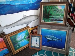 Sea Turtle hand painted original acrylic framed canvas wall art Sold by Artist