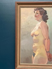 Swedish Oil on Panel – “Nude Study” attributed to Gustaf Gunnar Johansson 1945