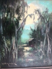 Colette Pope Heldner 1902-1990 New Orleans Artist Louisiana Swamp Oil Painting