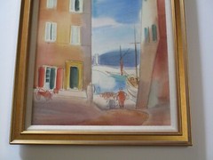 JULES RAUSCHERT PAINTING IMPORTANT AMERICAN MASTER IMPRESSIONIST COASTAL TOWN