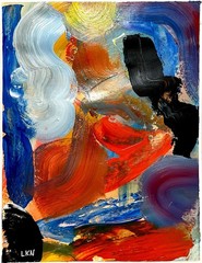 Laeknapes Solar Tension 14×11 Original Abstract Paper Gallery Home Painting Art