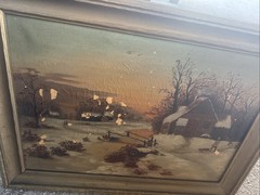 Antique 19th Century Oil Painting – Landscape Stamped Wadsworth Howland & Co