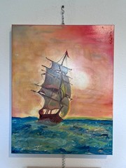 Large Oil Painting on Canvas, Seascape by Serg Graff „Clipper Ship Dream“