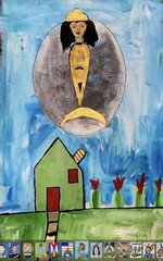 Acrylic On Cardboard Juan Karlos Cuban Art 45×30 cm…“En el paisaje“