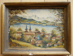 GREGOR, Wiesbaden Germany FRAMER LABEL IMPRESSIONIST LANDSCAPE TOWNSCAPE OLD OIL