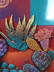 Original Multi Media Southwest Desert Art Painting Cactus Tortoise Signed