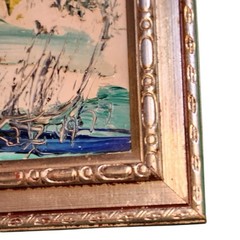 Original Oil Painting by Morris Katz – Textured Landscape – Framed 19.5” x 15.5”