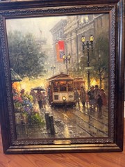 Cable Cars on Powell St. by G. Harvey in frame 24.5inx20.5in 18/50 GI-A/P w/COA