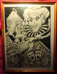 Abstract Sketch by Ruben, Oiginal Artwork on Paper, Jester Clown Ink, Pen..