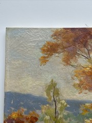 ANTIQUE IMPRESSIONIST PAINTING LANDSCAPE AMERICAN HENLINE LISTED FAMOUS AS IS
