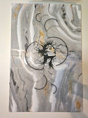 Lg 24×36 Marble Effect Dutch Pour. Resin With 3D Detail. Titled, Breaking Free.