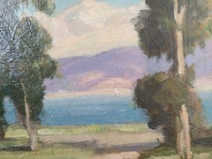 Vintage Plein Air Oil Painting 1950’s California Bay Area Coastal Scene