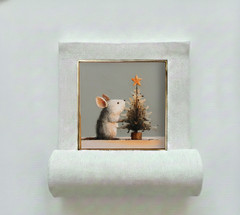 Handmade Oil Painting of Mouse with Tree For Home Decoration